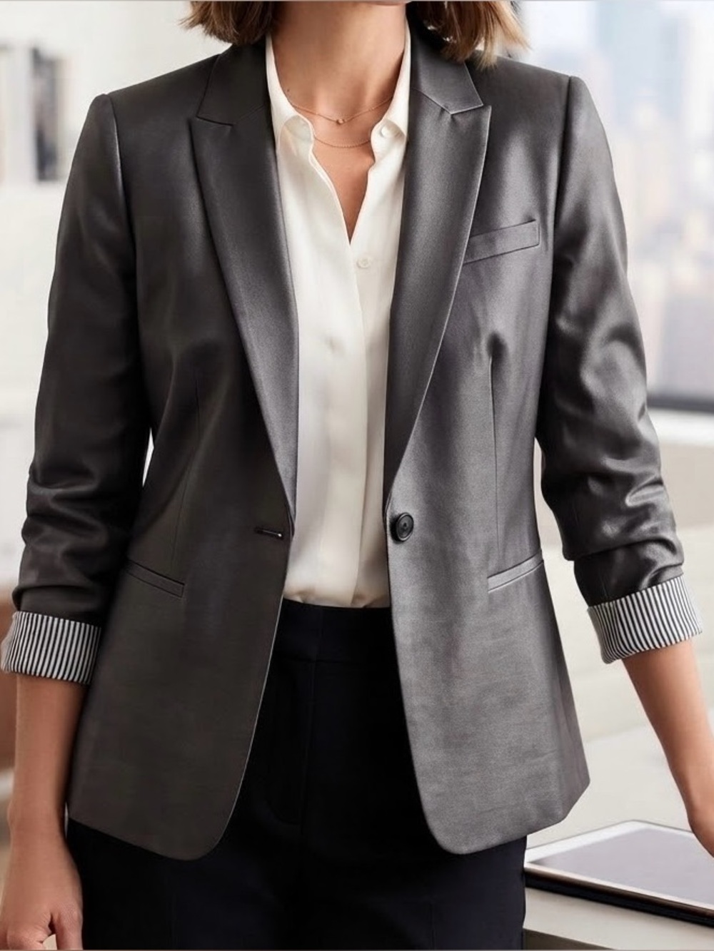 Banana Republic gray blazer
